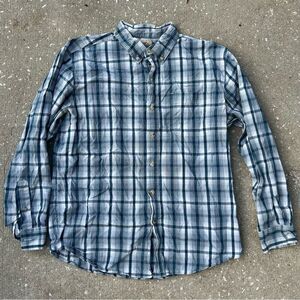 Blue Mountain Blue Plaid Long Sleeve Button Down Men’s Shirt